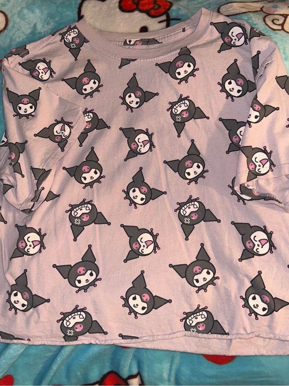 Lavender Kuromi Graphic Cropped Tee